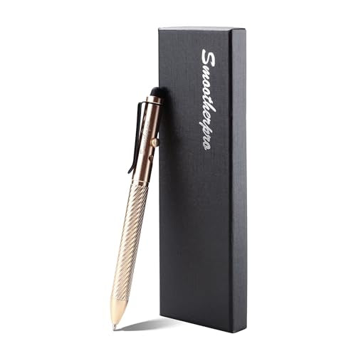 SMOOTHERPRO Gold Bolt Action Stylus Pen, Compatible with Parker Refill | Ballpoint Stylus Pen for Touchscreens Compatible with Parker and Fisher Space Spr4 Refills for Office Writing and EDC. - color: Gold