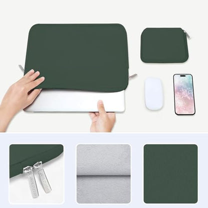 MOSISO Laptop Case 13 inch, 13 inch Laptop Sleeve Bag Compatible with MacBook Neo/Air M5 M4 M3 M2 M1 2026-2018 / Pro M2 M1 2026-2016, Neoprene Computer Sleeve Bag with Small Case, Midnight Green - color: Midnight Green, size: 13 inch