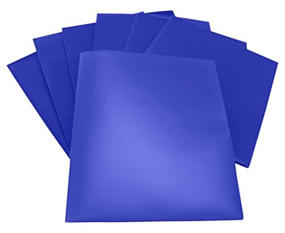 School Smart 2-Pocket Poly Folders, Blue, Pack of 25 - color: Blue, style: No Fasteners