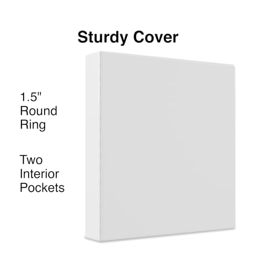 Staples 1 1/2" 3-Ring View Binder, White, 4/Pack - color: White, size: 4 Pack, style: 1.5'' Inch