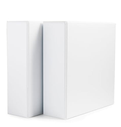 Amazon Basics 3 Ring Binders, 3 Inch D-Ring Organizer for School, Home Office, Paper Storage, White, 2 Pack - size: 2-Pack, style: 3-inch