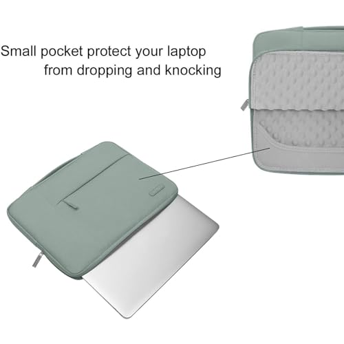 MOSISO Laptop Case 13.3 inch, 13-13.3 inch Laptop Sleeve with Handle Compatible with MacBook Air/Pro 13/Pro 14 M5 M4 M3 M2 M1,HP Dell ASUS Lenovo, Polyester Multifunctional Computer Bag, Antique Green - color: Antique Green, size: 13.3 inch