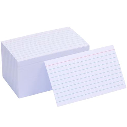 Extra Heavyweight 3x5 Inch Ruled Index Cards, Made of 92lb Weight Thick Paper Ruled Notecards, Double Sided Thick Flash Cards for Note-Taking, Studying, Ideal for School, Home and Office - 100 Count - style: 3X5IN - 100Count
