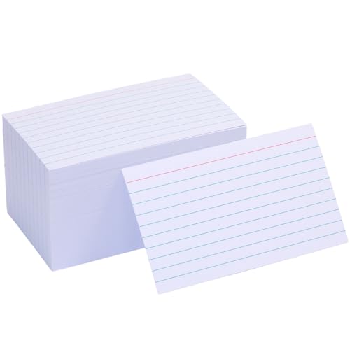 Extra Heavyweight 3x5 Inch Ruled Index Cards, Made of 92lb Weight Thick Paper Ruled Notecards, Double Sided Thick Flash Cards for Note-Taking, Studying, Ideal for School, Home and Office - 100 Count - style: 3X5IN - 100Count