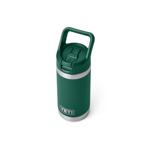YETI Rambler Jr. 12 oz Kids Bottle, with Straw Cap - color: Black Forest Green