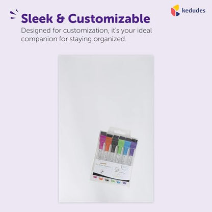 Premium Magnetic Dry Erase Whiteboard Sheet 17" x 11" Includes 6 Markers