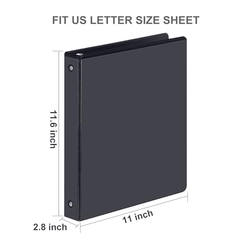ViVin 2 Inch Binder 3 Ring, Sturdy 2 Inch 3 Ring Binder, 12 Pack, Black | PVC-Free, Fits 400 Sheets of 8.5'' x 11'' Paper, Clear View Cover, 2 Interior Pockets, Office Home School Use - color: Black, size: 2 Inch, style: 12 Pack