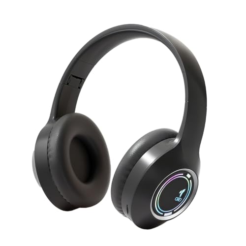 Bluetooth Headphones Over Ear,Wireless Headphones Low Latency, Hands-Free Calls, Noise Reduction Headphones Deep Bass, HiFi Stereo Foldable Headset for Sports Travel Cellphone Tablet Office