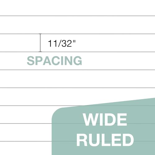 POPRUN Loose Leaf Paper Wide Ruled, 3 Pack, 3 Hole Punched Binder Papers | 100 GSM, 11/32" Lined Notebook, 100 Sheets Each, Office, Home, Meeting Notes, School Supplies - size: Wide Ruled