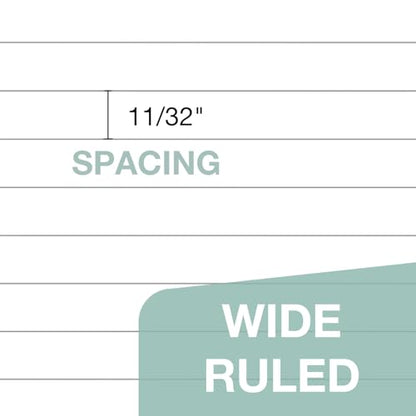 POPRUN Loose Leaf Paper Wide Ruled, 3 Pack, 3 Hole Punched Binder Papers | 100 GSM, 11/32" Lined Notebook, 100 Sheets Each, Office, Home, Meeting Notes, School Supplies - size: Wide Ruled
