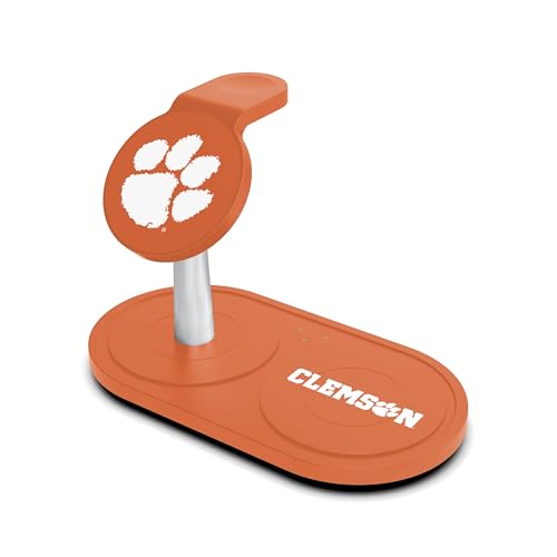 SOAR Collegiate 3-in-1 Wireless Charging Station - color: Clemson Tigers