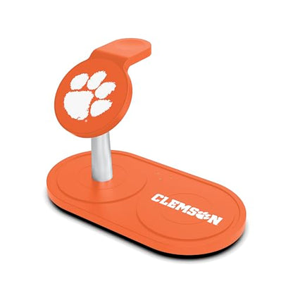 SOAR Collegiate 3-in-1 Wireless Charging Station - color: Clemson Tigers
