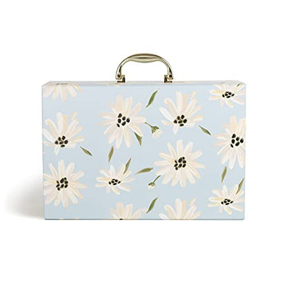 U Brands Expanding 19 Pocket Fashion File Folder, Blue Gilded Spring, 15.4” x 10.5”
