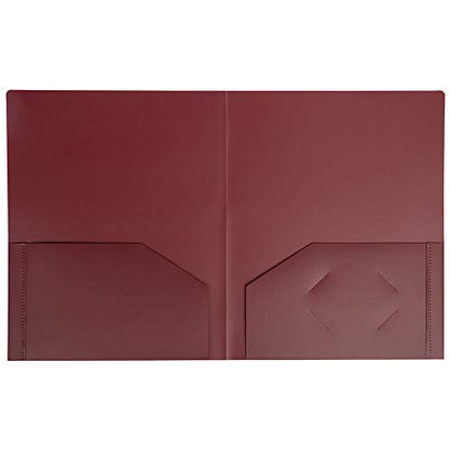 JAM PAPER Heavy Duty Plastic 2 Pocket Extra Tough School Folders - Burgundy - 6/Pack - color: Burgundy, size: 6 Per Pack