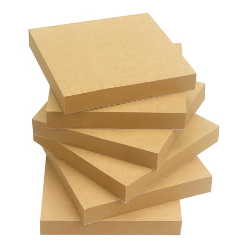 Sticky Notes 3x3 Self-Stick Notes Pads with 6 Bright Colors, Easy to Post for Office, School, Home, 6 Pads/Pack, 100 Sheets/Pad(Kraft Paper) - color: Kraft Paper