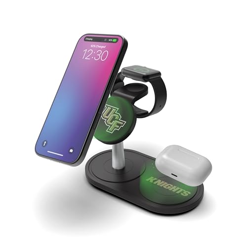 SOAR Collegiate 3-in-1 Wireless Charging Station - color: UCF Knights