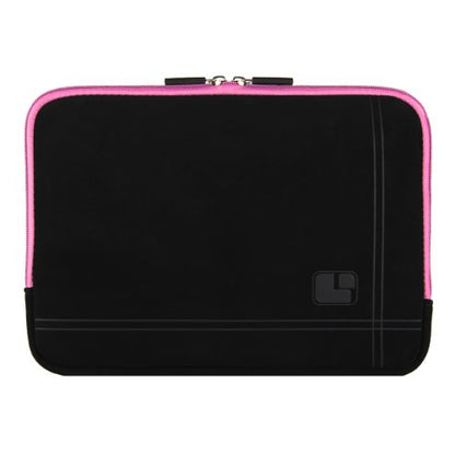 Thick Cushion Padding Scratch Water Resistant Accessory Pocket 13 inch Laptop, Chromebook Sleeve Bag - color: Black Pink