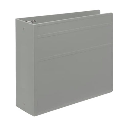 Carstens 4-Inch Heavy Duty 3-Ring Binder - Side Opening, Ash Gray, Durable Plastic, Precision No-Gap Rings, Waterproof Cover, No Pockets, Holds 600 Letter Sheets, BPA-Free, Made in USA (1842-3R) - color: Gray, size: Individual