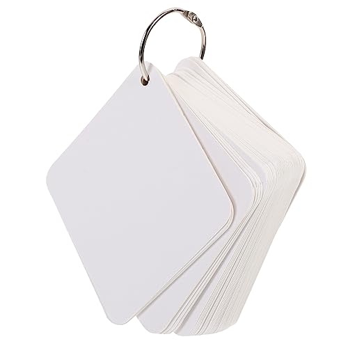 Pre Punched Hole Index Cards with Binder Ring 200pc Blank Flash Cards for Learning - size: 9.8X9.8X0.01CM