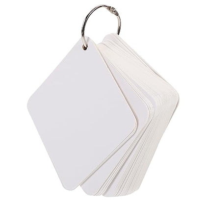 Pre Punched Hole Index Cards with Binder Ring 200pc Blank Flash Cards for Learning - size: 9.8X9.8X0.01CM