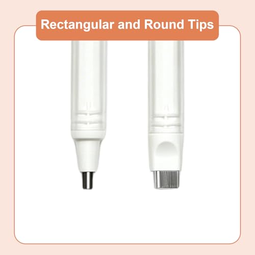 4 Pack Retractable Mechanical Eraser Pen Set (4 White) with 20 Refills (10 Rectangular, 10 Round Tips), Precision Erasers for Artists Drawing, Office & Students - color: White