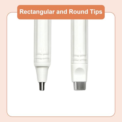 4 Pack Retractable Mechanical Eraser Pen Set (4 White) with 20 Refills (10 Rectangular, 10 Round Tips), Precision Erasers for Artists Drawing, Office & Students - color: White
