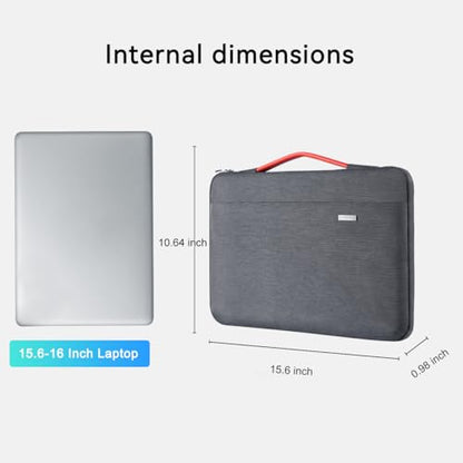 LANDICI 360°Laptop Sleeve Case 15.6 16 Inch Compatible with MacBook Pro 16 M1/M2/M3/M4 2019-2025, 15.6-16” Hp Dell Lenovo Acer Asus, Waterproof Computer Bag Cover with Handle, Grey - color: Grey, size: 15.6-16 inch