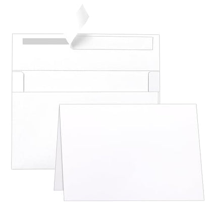 Guakicae White Greeting Cards and Envelopes 4 x 6 Heavyweight Folded Cardstock and Printable A4 Envelopes Self Seal 20 Packs for Wedding Invitations, Festival Blessings, Christmas - color: White, size: 4x6-20pcs