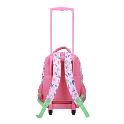 Disney 16" Princesses Girls Rolling Backpack with Adjustable Handle - color: Pink