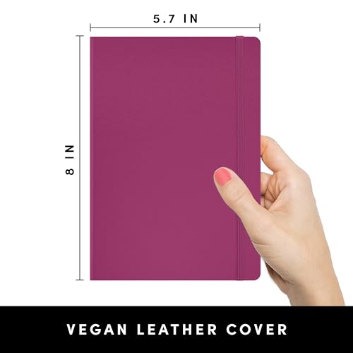 PAPERAGE Lined Journal Notebook, (Raspberry), 160 Pages, Medium 5.6 in x 8 in - 100 GSM Thick Paper – Hardcover Journaling Notebook for Work, School & Note Taking - color: Raspberry, style: A. Lined