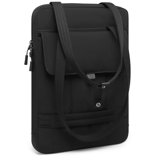 HYZUO 15-16 Inch Puffy Laptop Sleeve Padded Handbag for MacBook Pro 15/16, 15" 15.6" Dell/HP/Lenovo/Asus/Acer/Samsung Notebook Chromebook, Women Slim Shoulder Bags Work Daily Bag, Black - color: Black, size: 15-16 Inch