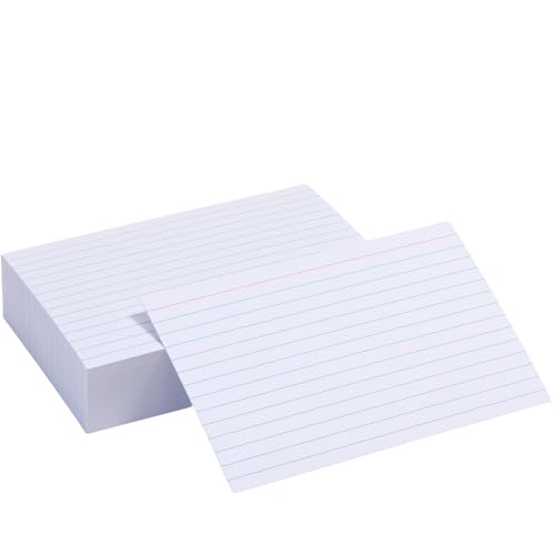 Extra Heavyweight 4x6 Inch Ruled Index Cards, Made of 92lb Weight Thick Paper Ruled Notecards, Double Sided Thick Flash Cards for Note-Taking, Studying, Ideal for School, Home and Office - 50 Count - style: 4X6IN - 50Count
