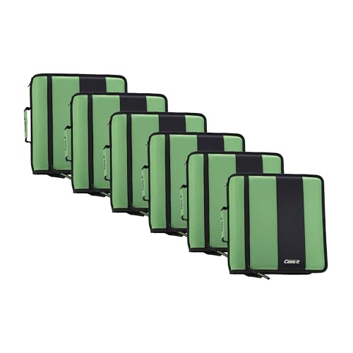 Case-it School Zipper Binder | 2" O-Rings | 350-Sheet | D-251 Canopy Green | Classic, Multiple Storage Pockets, Shoulder Strap, School & Office Organizer, 6-Pack - color: Canopy Green, size: 6 Pack