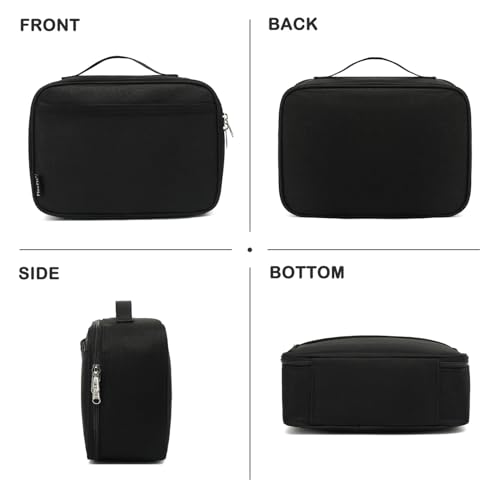 FlowFly Kids Lunch box Insulated Soft Bag Mini Cooler Back to School Thermal Meal Tote Kit for Girls, Boys, Black - color: Black
