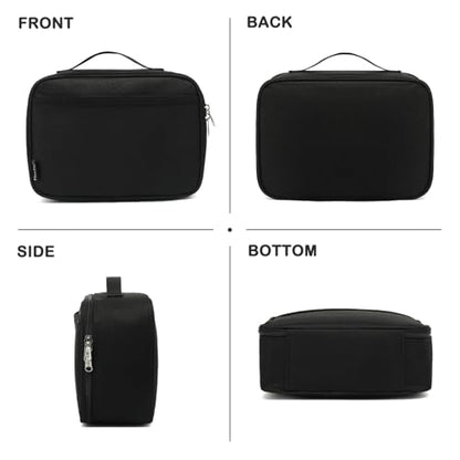FlowFly Kids Lunch box Insulated Soft Bag Mini Cooler Back to School Thermal Meal Tote Kit for Girls, Boys, Black - color: Black