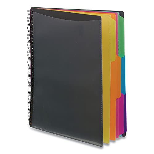 Smead 12 Pocket Poly Project Organizer, Letter Size, 1/3-Cut Tab, Gray with Bright Colors (89207) (Pack of 1) - size: Letter