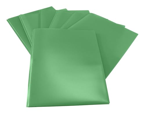 School Smart 2-Pocket Poly Folders with Fasteners, Green, Pack of 25 - color: Green, style: Fasteners