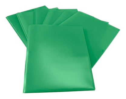 School Smart 2-Pocket Poly Folders with Fasteners, Green, Pack of 25 - color: Green, style: Fasteners