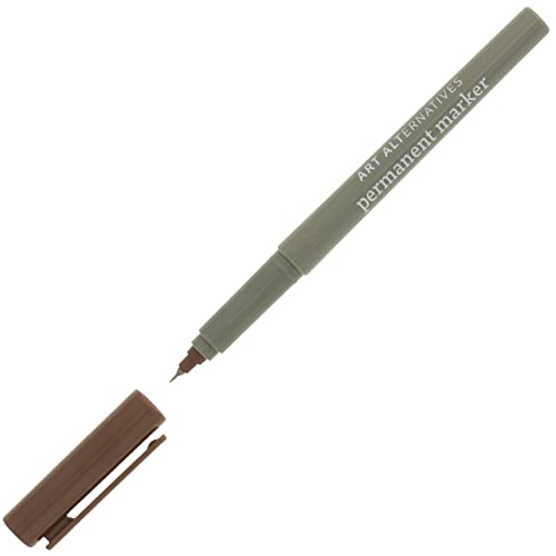 Art Alternatives 영구 마커, 엑스트라 파인, 브라운 - 1.2mm 펠트 펜촉 - 영구 - 다중 표면 - 드로잉 + 글쓰기 + 일러스트레이션 - color: 브라운., size: 1개(1팩)