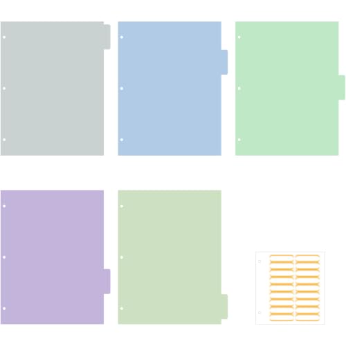 Ospelelf Binder Dividers with Tabs，Durable Paper Dividers for 3 Ring Binder，5 Tab(8.5" * 11") - color: Morandi Color Scheme（5 Tab), size: Letter Size (8.5" * 11") - 1 Set