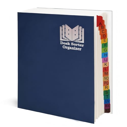 A-Z Accordion File Organizer - Alphabetical File Organizer - File sorter alphabetic a-z - Desk Organizer - Desk sorter rganizer (Heavy-Duty Cardstock,20 Dividers) - color: Multicolor