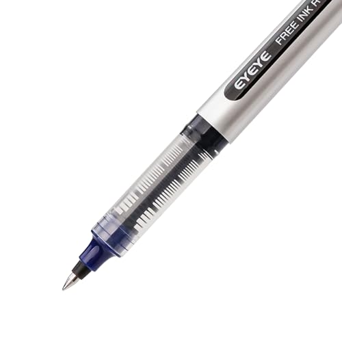 EYEYE 0.5mm Rollerball Pens Blue, 50 Pack Extra Fine Point Liquid Ink Roller Ball Pen Quick Dry, Blue Ink Pens Fine Point Smooth Writing Pen for Journaling, Note Taking, Office, School Supplies - color: Blue