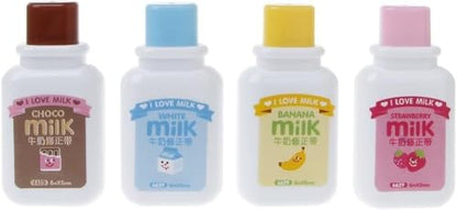4PCS Cute Milk Bottle Style Correction Tape Office School Supplies (Random Color)