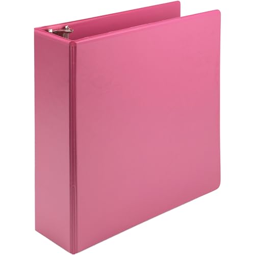 Samsill Plant-Based 3 Inch Durable Round Ring, View Binder, Eco-Friendly, USDA Certified Biobased, Single, Bright Pink - color: Berry Pink, size: 3-Inch