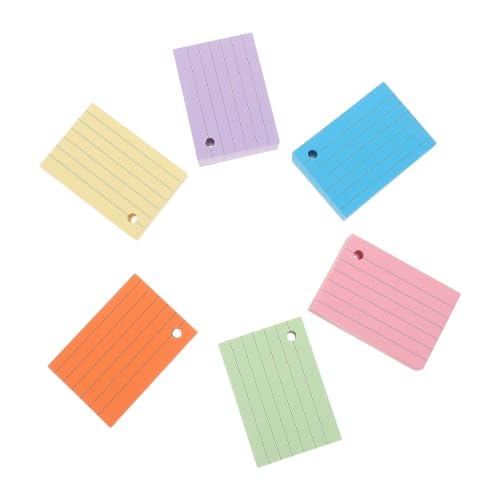 600pcs Colored Lined Index Cards, Standard Size Paper Flashcards with Smooth Writing Surface, Punched for Ring Binder Compatibility, for Mobile Study and Classroom Use