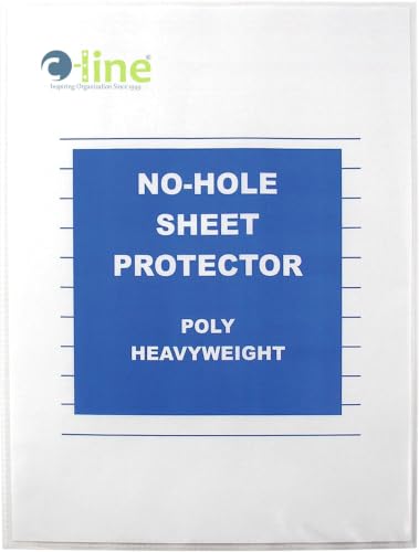 C-Line Top Loading Heavyweight Poly No-Hole Sheet Protectors, 8.5 x 11 Inches, 25 per Box (62907) (Pack of 5) - size: 5-Pack
