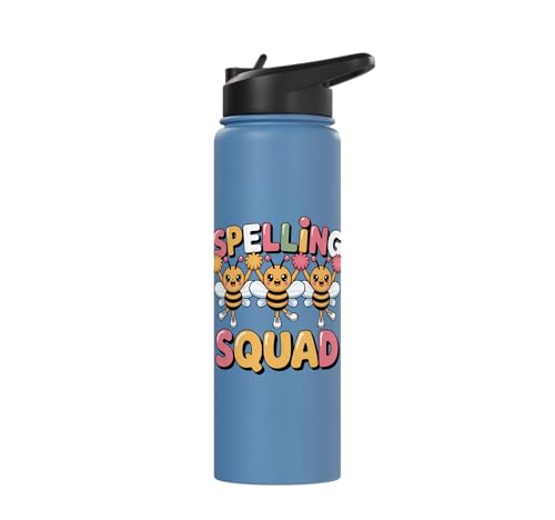 Spelling Squad Teacher Student Coach Classroom Stainless Steel Insulated Water Bottle - color: Light Blue