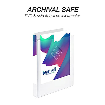 Samsill Durable 1 inch 3 Ring Binder, D Ring Binder, 100% Recycled Chipboard, White - color: White, size: 1 Pack, style: 1 Inch