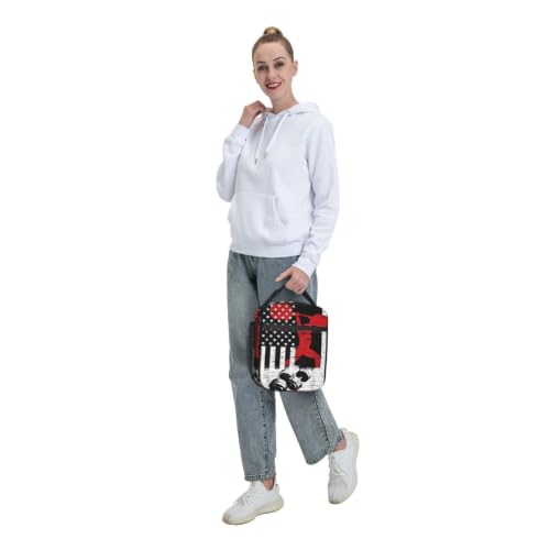 Weightlifting American Flag Lunch Bag 10In | Insulated Lunch Box Reusable Tote Bag For Picnic Office For Women Men - color: Style 4