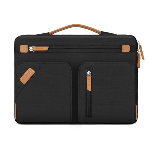 MOSISO 360 Protective Laptop Case 13.3 inch, 13 inch Laptop Sleeve Compatible with MacBook Neo/Air 13.6/Pro 13/Pro 14, HP Dell ASUS Lenovo, Side Open Carrying Bag with 4 Accessory Pockets&Handle,Black